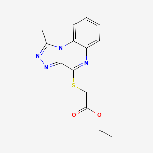 molecular formula C14H14N4O2S B4839950 ethyl [(1-methyl[1,2,4]triazolo[4,3-a]quinoxalin-4-yl)thio]acetate 