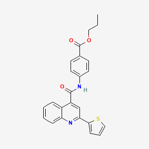 molecular formula C24H20N2O3S B4839973 propyl 4-({[2-(2-thienyl)-4-quinolinyl]carbonyl}amino)benzoate 