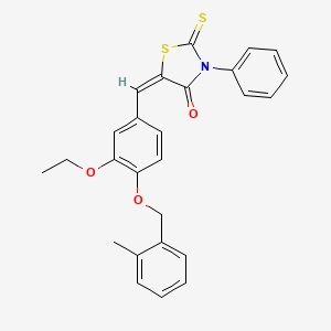 molecular formula C26H23NO3S2 B4839982 5-{3-ethoxy-4-[(2-methylbenzyl)oxy]benzylidene}-3-phenyl-2-thioxo-1,3-thiazolidin-4-one 