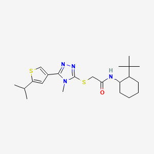 molecular formula C22H34N4OS2 B4840000 N-(2-tert-butylcyclohexyl)-2-{[5-(5-isopropyl-3-thienyl)-4-methyl-4H-1,2,4-triazol-3-yl]thio}acetamide 
