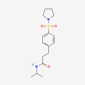 molecular formula C16H24N2O3S B4840021 N-isopropyl-3-[4-(1-pyrrolidinylsulfonyl)phenyl]propanamide 