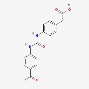 molecular formula C17H16N2O4 B4840030 [4-({[(4-acetylphenyl)amino]carbonyl}amino)phenyl]acetic acid 