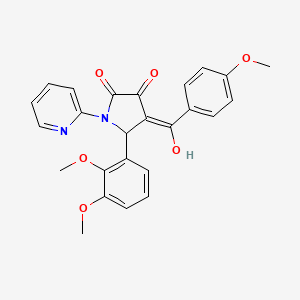 molecular formula C25H22N2O6 B4840036 5-(2,3-dimethoxyphenyl)-3-hydroxy-4-(4-methoxybenzoyl)-1-(2-pyridinyl)-1,5-dihydro-2H-pyrrol-2-one 