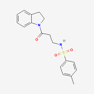 molecular formula C18H20N2O3S B4840049 N-[3-(2,3-dihydro-1H-indol-1-yl)-3-oxopropyl]-4-methylbenzenesulfonamide 