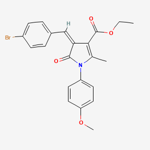 molecular formula C22H20BrNO4 B4840097 ethyl 4-(4-bromobenzylidene)-1-(4-methoxyphenyl)-2-methyl-5-oxo-4,5-dihydro-1H-pyrrole-3-carboxylate 