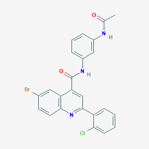 molecular formula C24H17BrClN3O2 B4840124 N-[3-(acetylamino)phenyl]-6-bromo-2-(2-chlorophenyl)-4-quinolinecarboxamide 