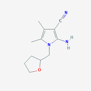 molecular formula C12H17N3O B4840131 2-amino-4,5-dimethyl-1-(tetrahydrofuran-2-ylmethyl)-1H-pyrrole-3-carbonitrile 