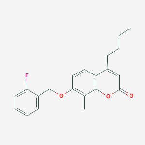 molecular formula C21H21FO3 B4840151 4-butyl-7-[(2-fluorobenzyl)oxy]-8-methyl-2H-chromen-2-one 