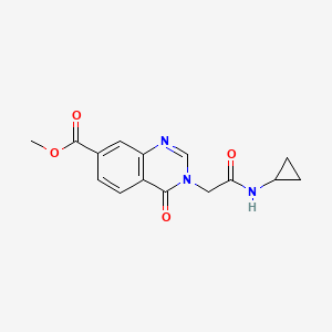 molecular formula C15H15N3O4 B4840155 methyl 3-[2-(cyclopropylamino)-2-oxoethyl]-4-oxo-3,4-dihydro-7-quinazolinecarboxylate 
