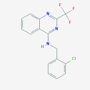 molecular formula C16H11ClF3N3 B4840169 N-(2-chlorobenzyl)-2-(trifluoromethyl)-4-quinazolinamine 