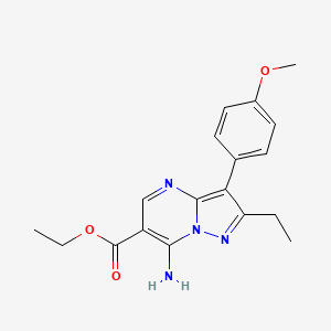 molecular formula C18H20N4O3 B4840170 ethyl 7-amino-2-ethyl-3-(4-methoxyphenyl)pyrazolo[1,5-a]pyrimidine-6-carboxylate 
