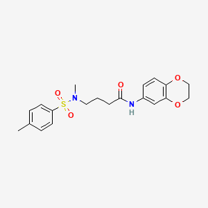 molecular formula C20H24N2O5S B4840183 N-(2,3-dihydro-1,4-benzodioxin-6-yl)-4-{methyl[(4-methylphenyl)sulfonyl]amino}butanamide 