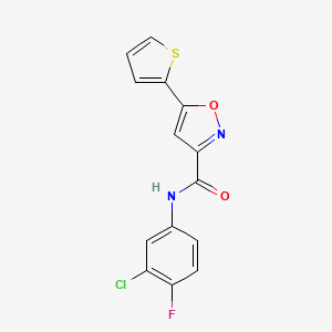 molecular formula C14H8ClFN2O2S B4840195 N-(3-chloro-4-fluorophenyl)-5-(2-thienyl)-3-isoxazolecarboxamide 