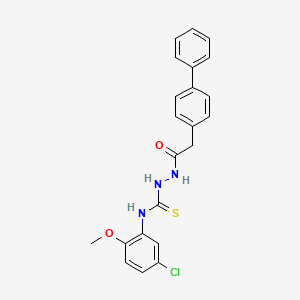 molecular formula C22H20ClN3O2S B4840198 2-(4-biphenylylacetyl)-N-(5-chloro-2-methoxyphenyl)hydrazinecarbothioamide 