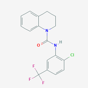 molecular formula C17H14ClF3N2O B4840203 N-[2-chloro-5-(trifluoromethyl)phenyl]-3,4-dihydro-1(2H)-quinolinecarboxamide 