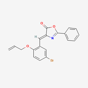 molecular formula C19H14BrNO3 B4840208 4-[2-(allyloxy)-5-bromobenzylidene]-2-phenyl-1,3-oxazol-5(4H)-one 