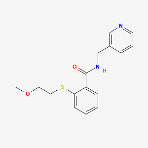 molecular formula C16H18N2O2S B4840213 2-[(2-methoxyethyl)thio]-N-(3-pyridinylmethyl)benzamide 