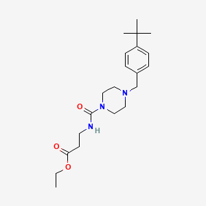 molecular formula C21H33N3O3 B4840216 ethyl N-{[4-(4-tert-butylbenzyl)-1-piperazinyl]carbonyl}-beta-alaninate 