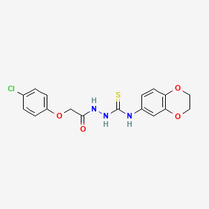 molecular formula C17H16ClN3O4S B4840230 2-[(4-chlorophenoxy)acetyl]-N-(2,3-dihydro-1,4-benzodioxin-6-yl)hydrazinecarbothioamide 
