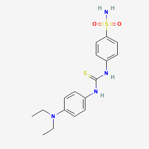 molecular formula C17H22N4O2S2 B4840232 4-[({[4-(diethylamino)phenyl]amino}carbonothioyl)amino]benzenesulfonamide 