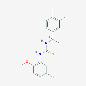 molecular formula C18H21ClN2OS B4840239 N-(5-chloro-2-methoxyphenyl)-N'-[1-(3,4-dimethylphenyl)ethyl]thiourea 