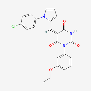 molecular formula C23H18ClN3O4 B4840241 5-{[1-(4-chlorophenyl)-1H-pyrrol-2-yl]methylene}-1-(3-ethoxyphenyl)-2,4,6(1H,3H,5H)-pyrimidinetrione 