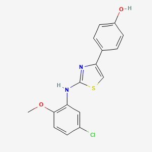 molecular formula C16H13ClN2O2S B4840246 4-{2-[(5-chloro-2-methoxyphenyl)amino]-1,3-thiazol-4-yl}phenol 