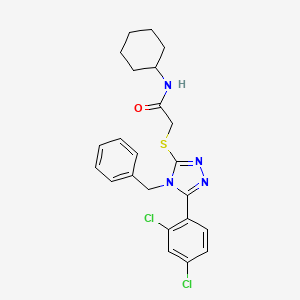 molecular formula C23H24Cl2N4OS B4840253 2-{[4-benzyl-5-(2,4-dichlorophenyl)-4H-1,2,4-triazol-3-yl]thio}-N-cyclohexylacetamide 