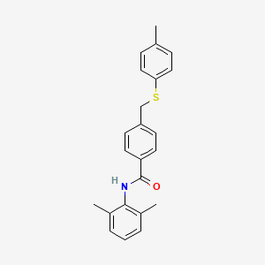 molecular formula C23H23NOS B4840265 N-(2,6-dimethylphenyl)-4-{[(4-methylphenyl)thio]methyl}benzamide 