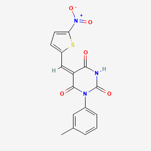 molecular formula C16H11N3O5S B4840270 1-(3-methylphenyl)-5-[(5-nitro-2-thienyl)methylene]-2,4,6(1H,3H,5H)-pyrimidinetrione 