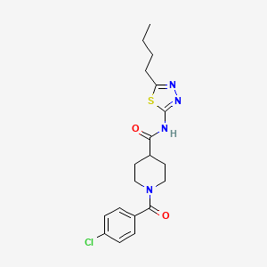 molecular formula C19H23ClN4O2S B4840284 N-(5-butyl-1,3,4-thiadiazol-2-yl)-1-(4-chlorobenzoyl)-4-piperidinecarboxamide 