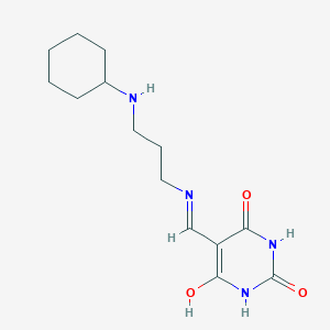 molecular formula C14H22N4O3 B4840290 5-({[3-(cyclohexylamino)propyl]amino}methylene)-2,4,6(1H,3H,5H)-pyrimidinetrione 