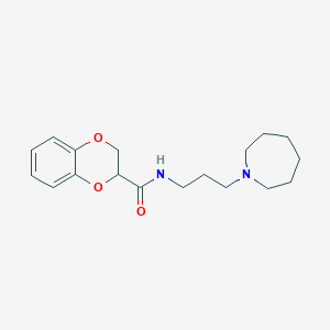 molecular formula C18H26N2O3 B4840295 N-[3-(1-azepanyl)propyl]-2,3-dihydro-1,4-benzodioxine-2-carboxamide 