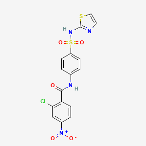 molecular formula C16H11ClN4O5S2 B4840299 2-chloro-4-nitro-N-{4-[(1,3-thiazol-2-ylamino)sulfonyl]phenyl}benzamide 