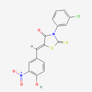 molecular formula C16H9ClN2O4S2 B4840315 3-(3-氯苯基)-5-(4-羟基-3-硝基苄叉亚甲基)-2-硫代-1,3-噻唑烷-4-酮 