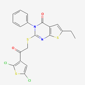 molecular formula C20H14Cl2N2O2S3 B4840333 2-{[2-(2,5-dichloro-3-thienyl)-2-oxoethyl]thio}-6-ethyl-3-phenylthieno[2,3-d]pyrimidin-4(3H)-one 