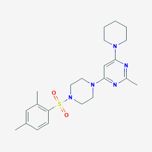 molecular formula C22H31N5O2S B4840340 4-{4-[(2,4-dimethylphenyl)sulfonyl]-1-piperazinyl}-2-methyl-6-(1-piperidinyl)pyrimidine 