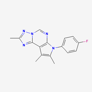 molecular formula C16H14FN5 B4840346 7-(4-fluorophenyl)-2,8,9-trimethyl-7H-pyrrolo[3,2-e][1,2,4]triazolo[1,5-c]pyrimidine 
