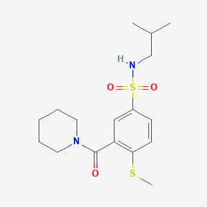 molecular formula C17H26N2O3S2 B4840350 N-isobutyl-4-(methylthio)-3-(1-piperidinylcarbonyl)benzenesulfonamide 