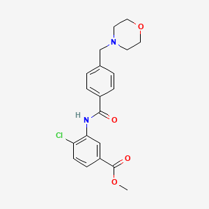 molecular formula C20H21ClN2O4 B4840358 methyl 4-chloro-3-{[4-(4-morpholinylmethyl)benzoyl]amino}benzoate 