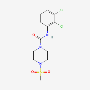 molecular formula C12H15Cl2N3O3S B4840361 N-(2,3-dichlorophenyl)-4-(methylsulfonyl)-1-piperazinecarboxamide 