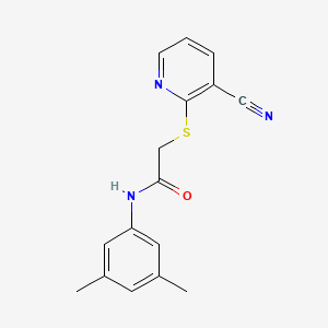molecular formula C16H15N3OS B4840386 2-[(3-cyano-2-pyridinyl)thio]-N-(3,5-dimethylphenyl)acetamide 
