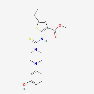 molecular formula C19H23N3O3S2 B4840399 methyl 5-ethyl-2-({[4-(3-hydroxyphenyl)-1-piperazinyl]carbonothioyl}amino)-3-thiophenecarboxylate 