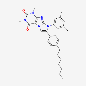 8-(3,5-dimethylphenyl)-7-(4-heptylphenyl)-1,3-dimethyl-1H-imidazo[2,1-f]purine-2,4(3H,8H)-dione