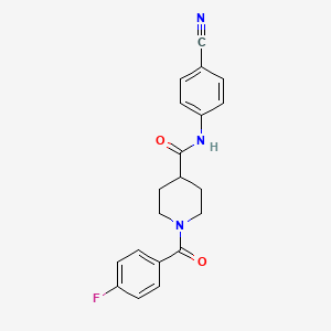 molecular formula C20H18FN3O2 B4840413 N-(4-cyanophenyl)-1-(4-fluorobenzoyl)-4-piperidinecarboxamide 