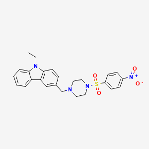 molecular formula C25H26N4O4S B4840440 9-ethyl-3-({4-[(4-nitrophenyl)sulfonyl]-1-piperazinyl}methyl)-9H-carbazole 