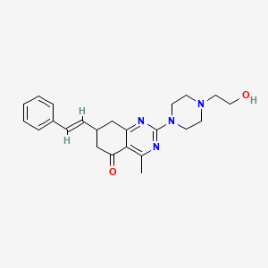 molecular formula C23H28N4O2 B4840462 2-[4-(2-hydroxyethyl)-1-piperazinyl]-4-methyl-7-(2-phenylvinyl)-7,8-dihydro-5(6H)-quinazolinone 