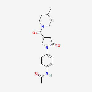 molecular formula C19H25N3O3 B4840478 N-(4-{4-[(4-methyl-1-piperidinyl)carbonyl]-2-oxo-1-pyrrolidinyl}phenyl)acetamide 