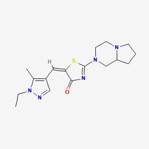 molecular formula C17H23N5OS B4840531 5-[(1-ethyl-5-methyl-1H-pyrazol-4-yl)methylene]-2-(hexahydropyrrolo[1,2-a]pyrazin-2(1H)-yl)-1,3-thiazol-4(5H)-one 