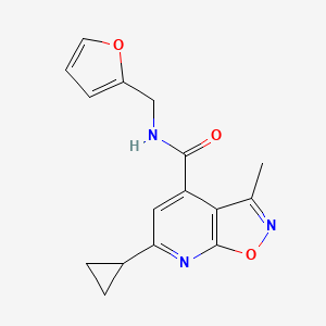 molecular formula C16H15N3O3 B4840542 6-cyclopropyl-N-(2-furylmethyl)-3-methylisoxazolo[5,4-b]pyridine-4-carboxamide 